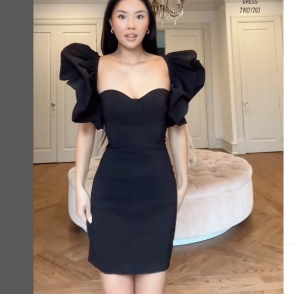 ZARA STRETCH BUSTIE TIRED RUFFLE VOLUMINOUS SLEEVE FULLY LINED SHORT DRESS $129 - Picture 9 of 16